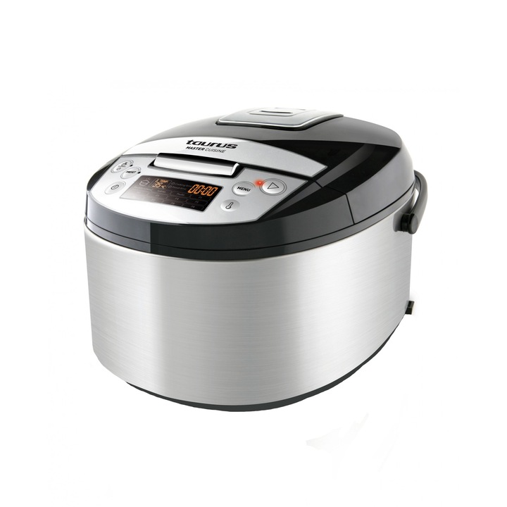 Multicooker Taurus Master Cuisine, 860W, 5 l, 12 programe presetate, functie Slow-Cooker, Timer, Ecran LCD.100 retete. Inox