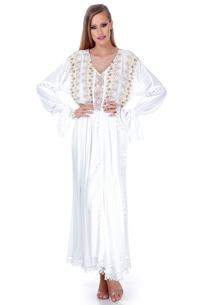 Rochie vascoza alba Liza Panai RM-13E