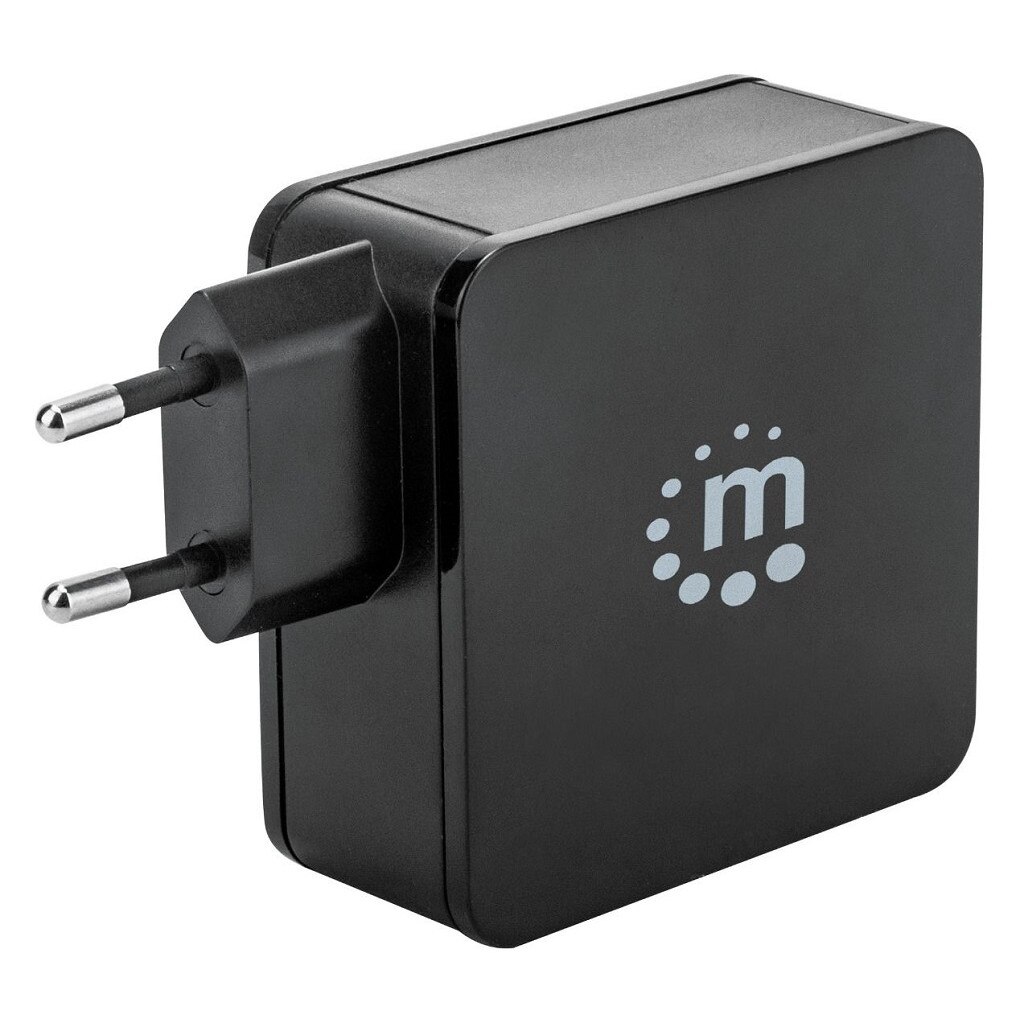 Incacator de retea Manhattan Power Delivery, USB-C 3.0 45W (5-20V), USB-A 5V 2.4A, Negru