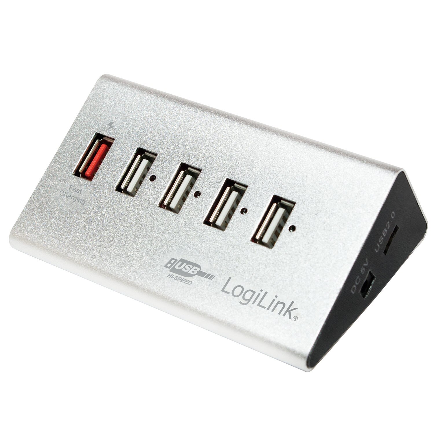 Hub de mare viteza , LogiLink , USB 2.0 5 Porturi + 1x port de incarcare rapida