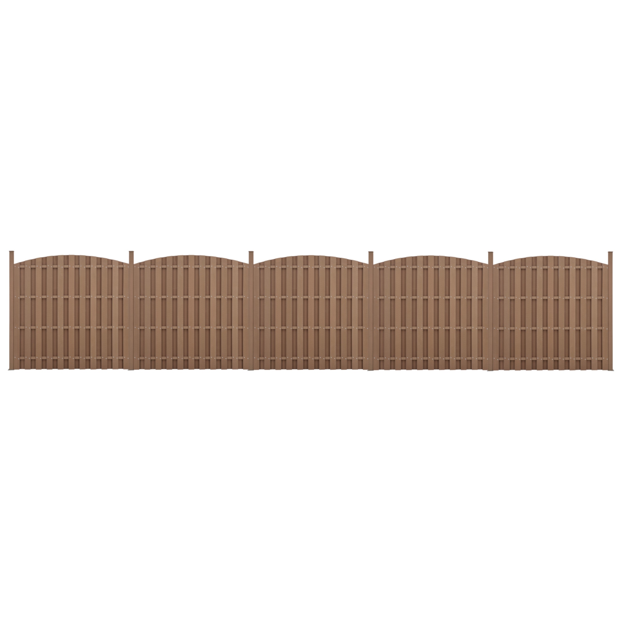 Gard arcada Saturn 5 panouri, neu.holz, 185 x 932 cm, WPC, maro