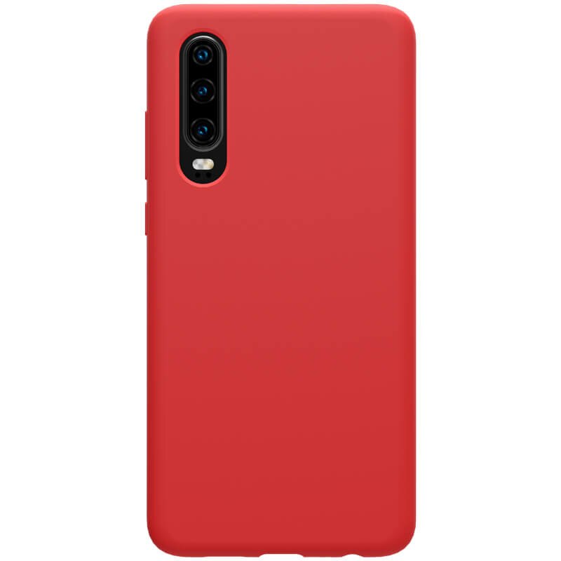 Husa din silicon rosu mat, cu interior de microfibra, pentru Huawei P30 - Nillkin Flex