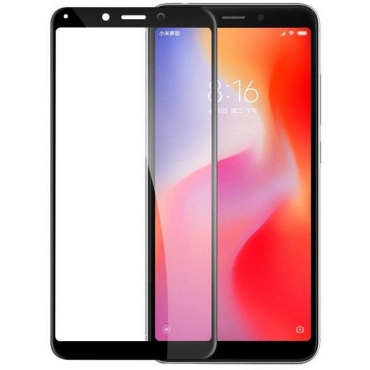 9D Premium Стъклен протектор Full Glue Cover Xiaomi Redmi 6A, Черен