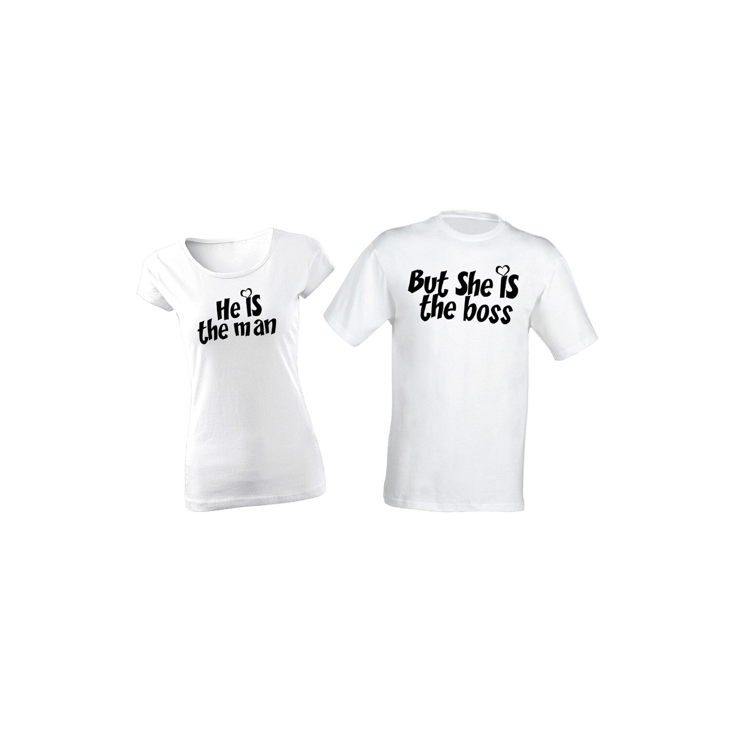 Set de 2 tricouri pentru cuplu She is the BOSS, marimea XL