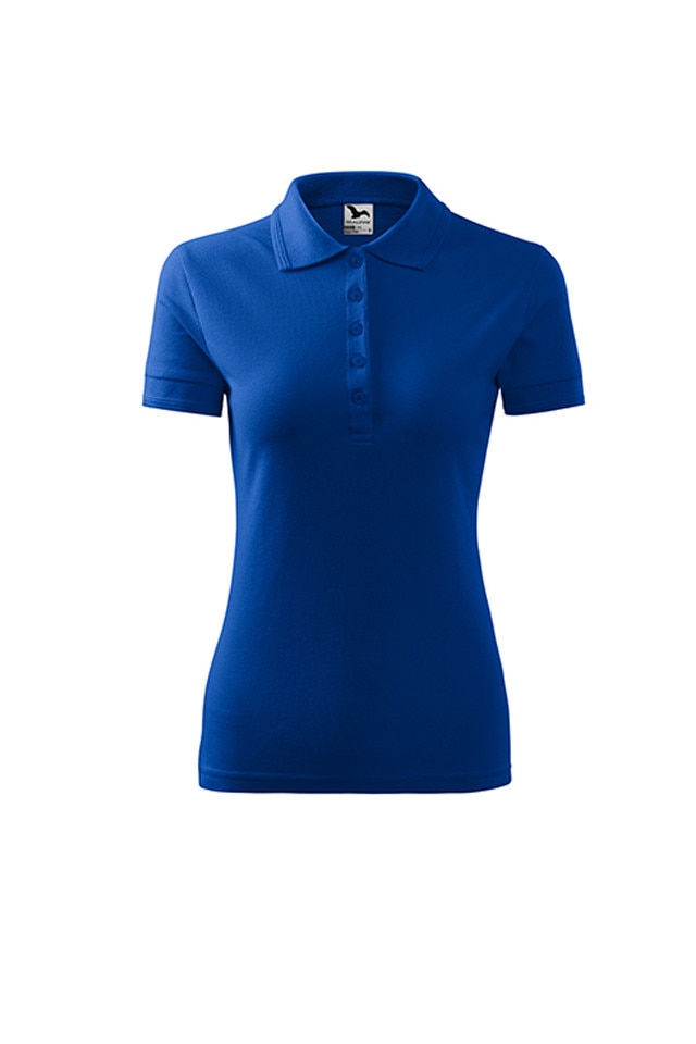 Tricou dama, Malfini, polo, cambrat, gramaj ridicat, Albastru royal