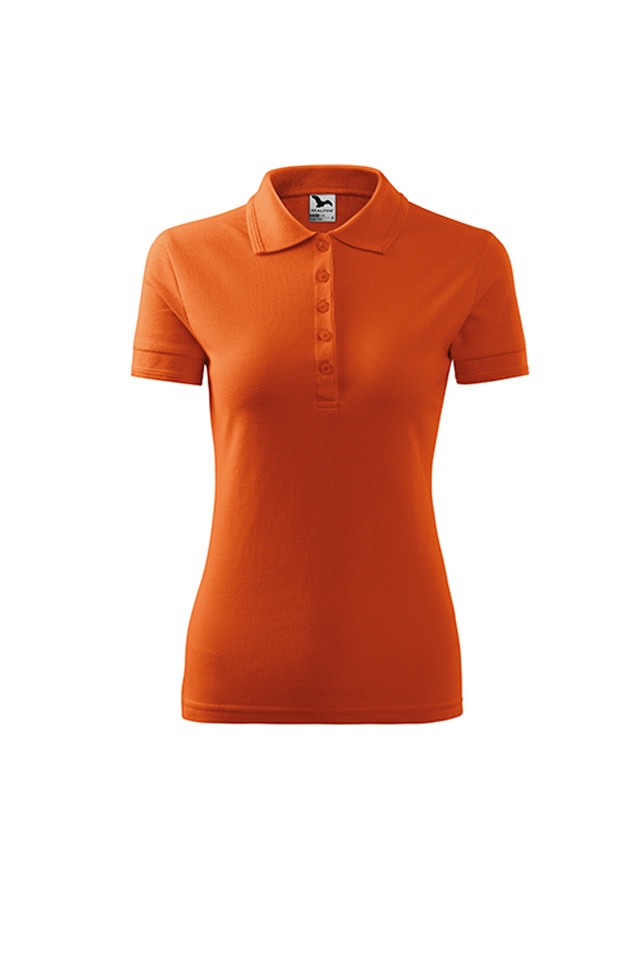 Tricou dama, Malfini, polo, cambrat, gramaj ridicat, Portocaliu