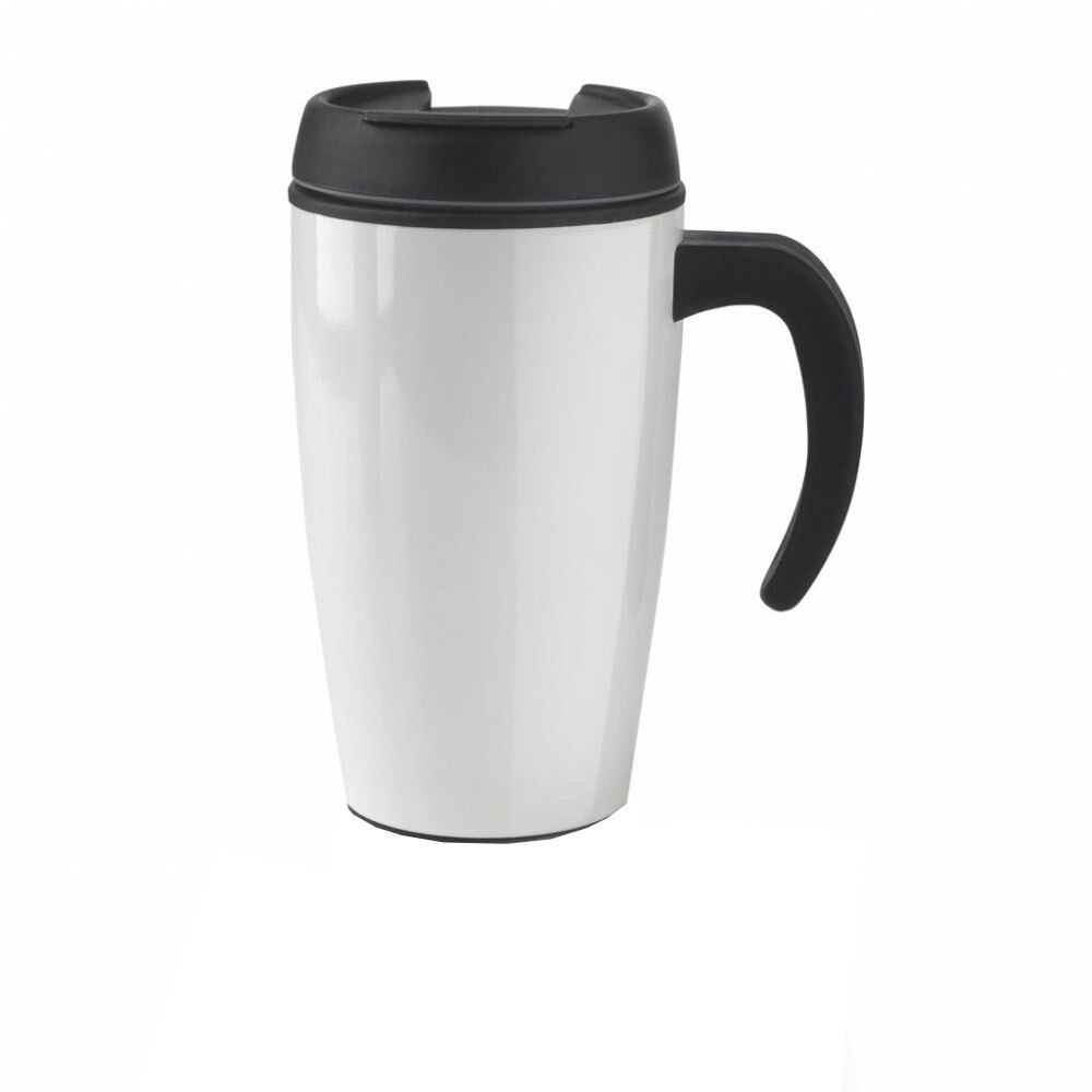 Cana de birou 400 ml, XD by AleXer, UN, pp, otel inoxidabil, alb, breloc inclus din piele ecologica si metal