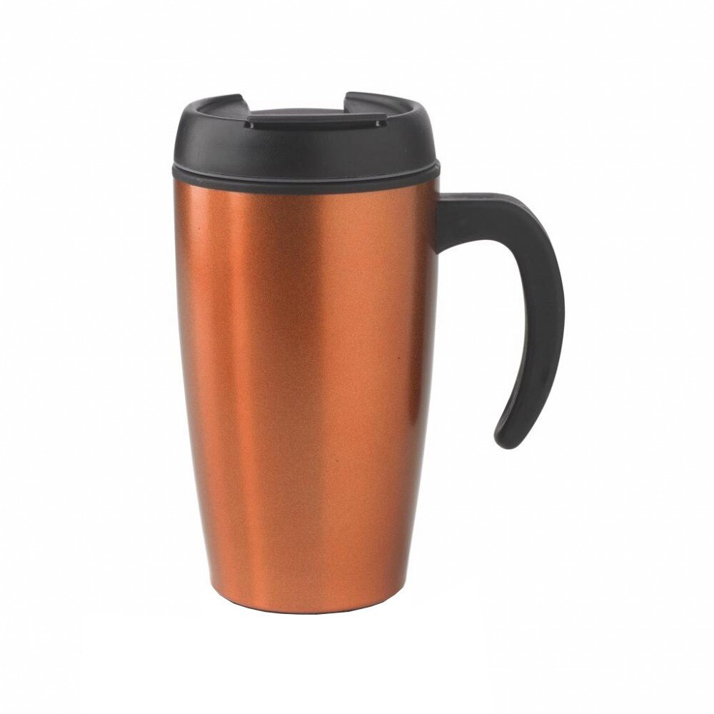 Cana de birou 400 ml, XD by AleXer, UN, pp, otel inoxidabil, portocaliu, breloc inclus din piele ecologica si metal