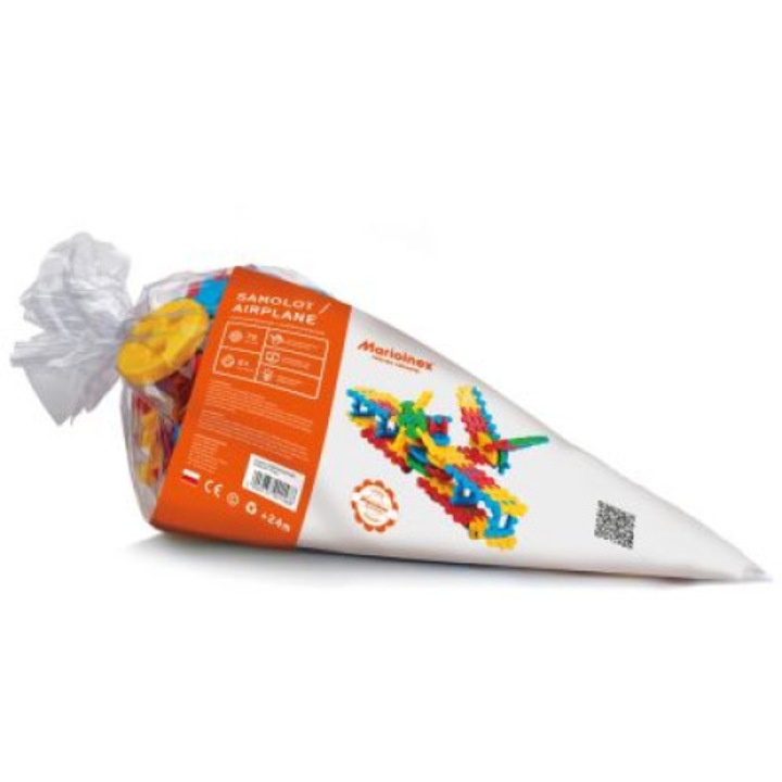 Set de constructii tip vafa cu 70 de piese - Avion