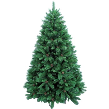 Brad artificial Kring Detroit, cu conuri, PP + PVC, 210 cm, suport metalic, Verde Brad artificial Kring Detroit, cu conuri, PP + PVC, 210 cm, suport metalic, Verde