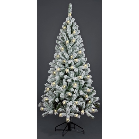 Brad artificial cu lumina calda Kring, 180 cm, cu aspect nins, 250 led-uri