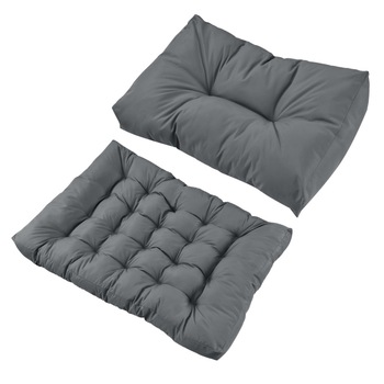 Set perne mobilier paleti Gardenia 5, en.casa, perna sezut 120 x 80 x 12 cm, perna spate 60 x 40 x 20/10 cm, poliuretan, gri deschis Set perne mobilier paleti Gardenia 5, en.casa, perna sezut 120 x 80 x 12 cm, perna spate 60 x 40 x 20/10 cm, poliuretan, gri deschis