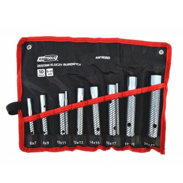 Set chei tubulare, AWTools AW18060, 6-22mm, 10 piese