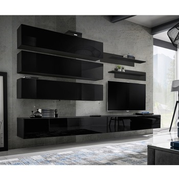 Living Genarom Fly J 23 ZZ FY J1, Negru/Negru Lucios, 320 x 180 x 40 cm Living Genarom Fly J 23 ZZ FY J1, Negru/Negru Lucios, 320 x 180 x 40 cm