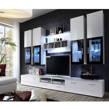 Living Genarom Lyra 20 WS LY, Alb/Alb Lucios, 300 x 190 x 45 cm Living Genarom Lyra 20 WS LY, Alb/Alb Lucios, 300 x 190 x 45 cm