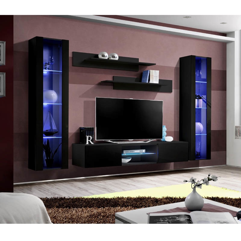 Living Genarom Fly O 23 ZZ FY O2, Negru/Negru Lucios, 260 x 190 x 40 cm