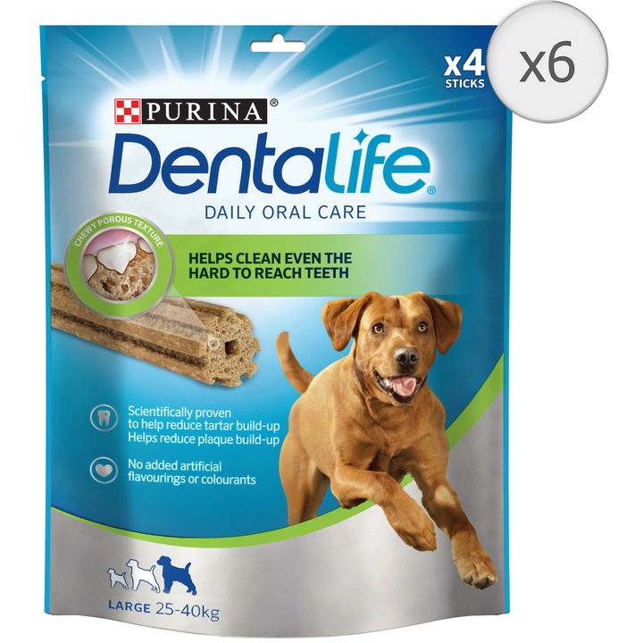Dentalife Jutalomfalat, kutyáknak, Nagytestű, 6 x 142 g
