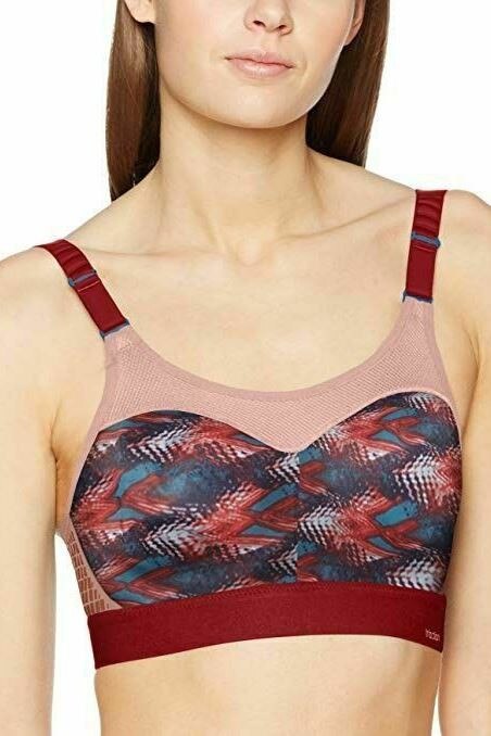 Sutien pentru sport, Triumph Triaction Control Lite W01, bordo cu imprimeu, 80B
