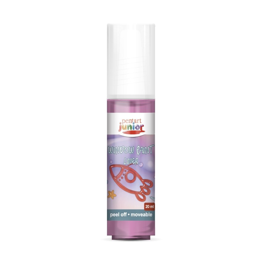 Vopsea de sticla exfoliabila Pentart junior - magenta, 20 ml