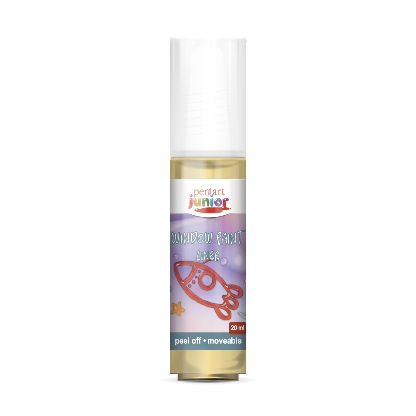 Vopsea de sticla exfoliabila Pentart junior - auriu - contur, 20 ml