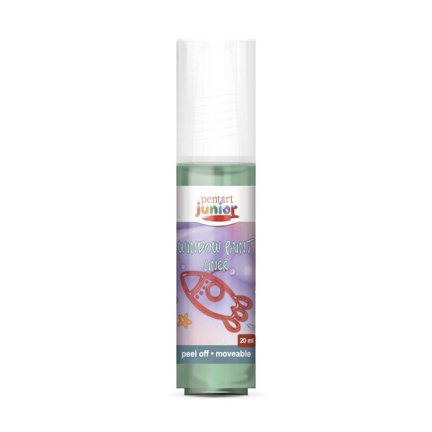 Vopsea de sticla exfoliabila Pentart junior - verde deschis, 20 ml