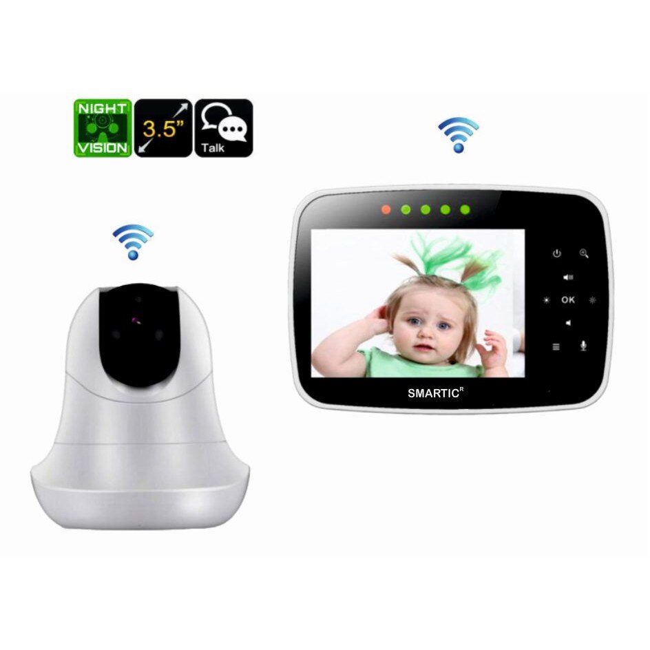 Baby Monitor Smartic® SM39, Display XXL 3.5 inch, Rotire Automata 355⁰