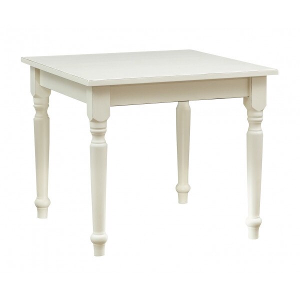 Masa fixa, culoare alb antichizat, Mobila lemn masiv, Tuscan Furniture, Lemn Masiv, 90 x 90 x 78 cm