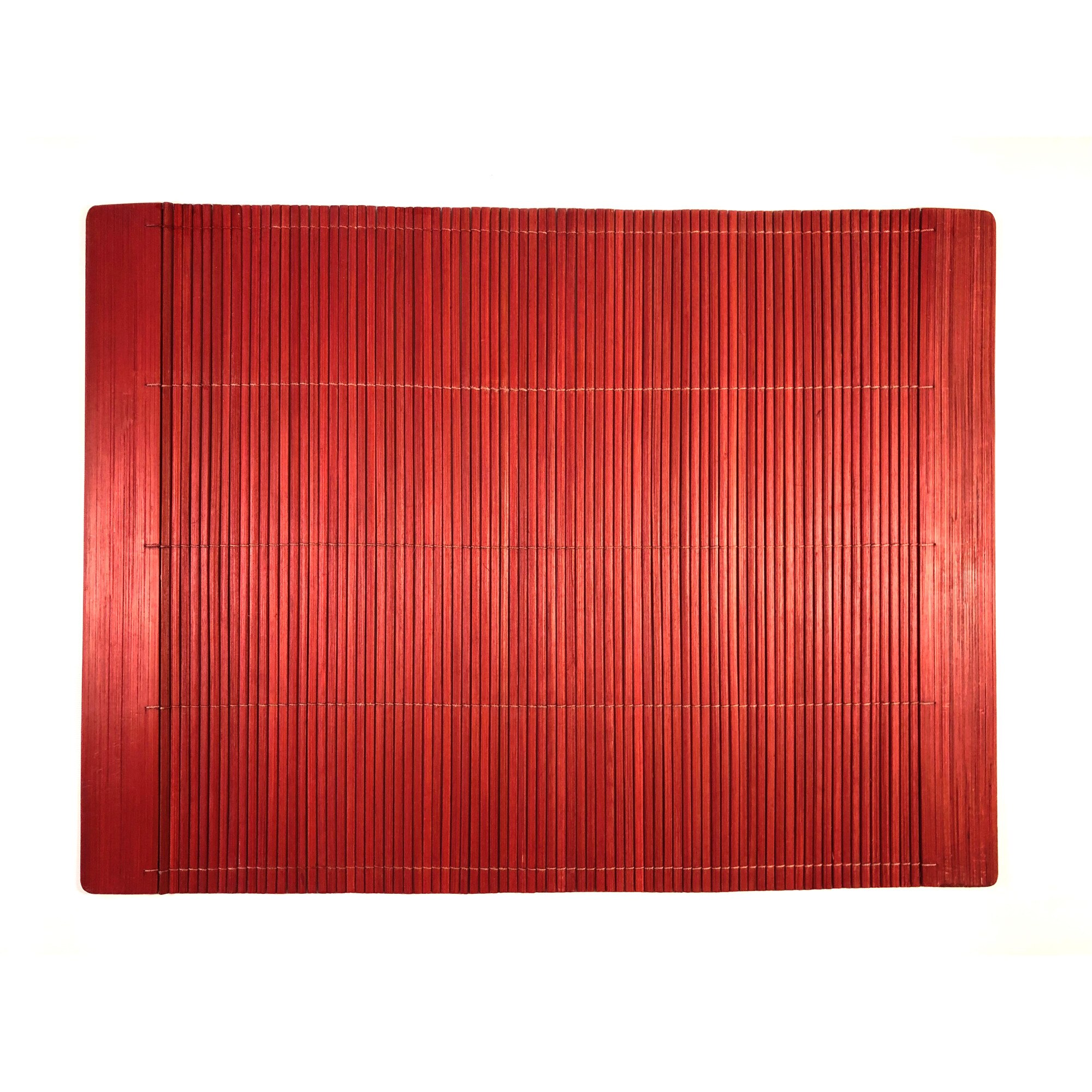 Suport Farfurii, Naproane/Placemats, set de 2, dreptunghiular, rosu, bambus, model rezistent, NATURA