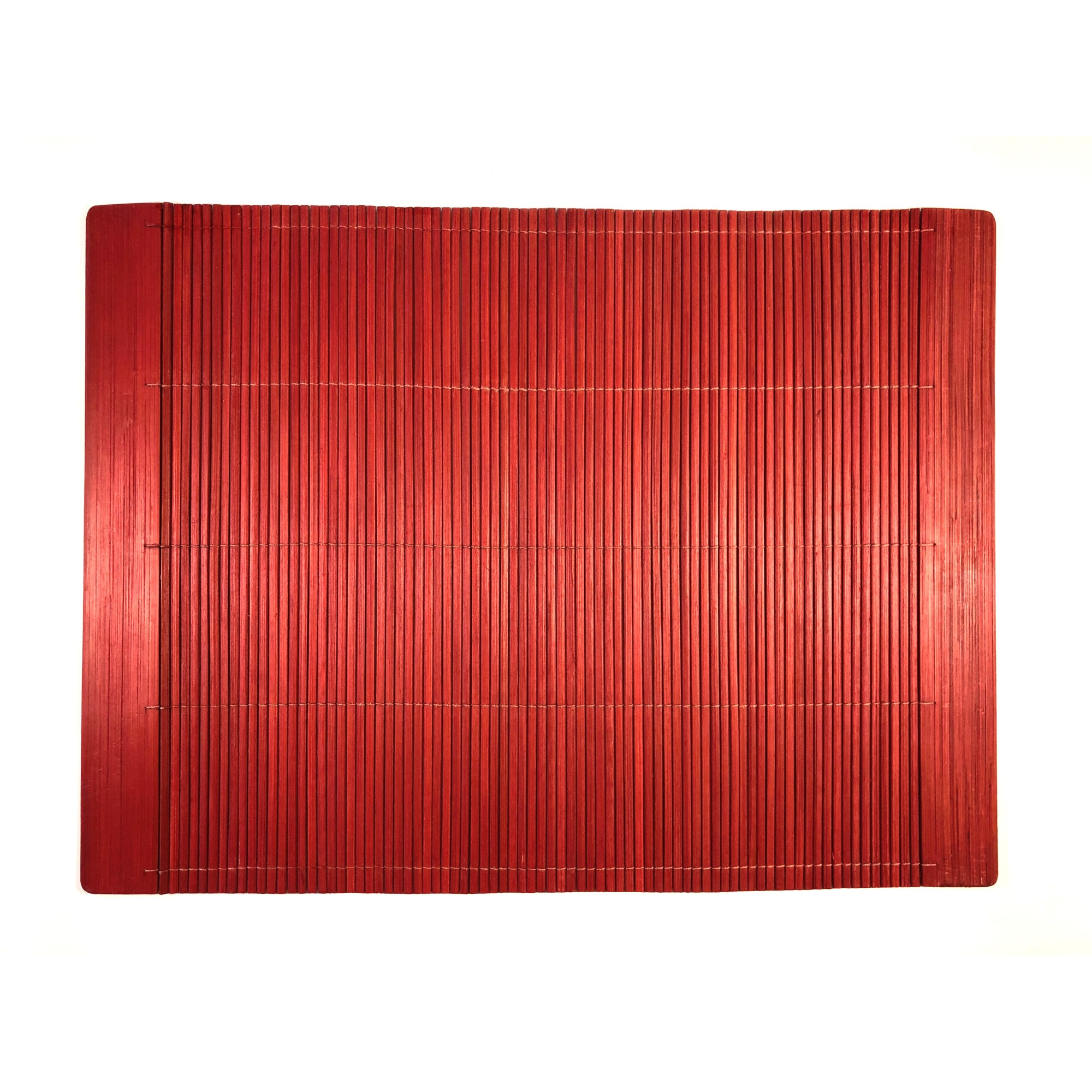 Suport Farfurii, Naproane/Placemats, set de 4, dreptunghiular, rosu, bambus, model rezistent, NATURA