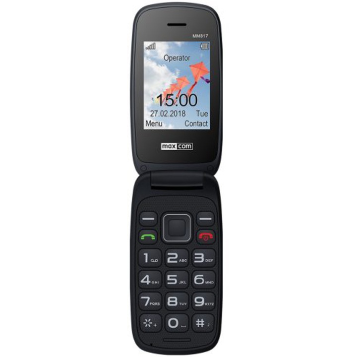 Мобилен телефон MaxCom Comfort MM817, Dual SIM, 2G, Black