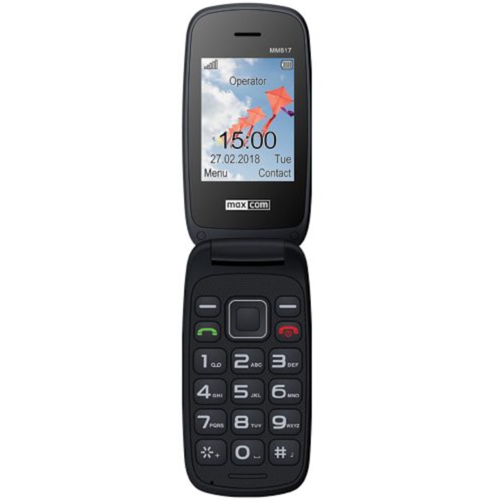 MaxCom Comfort MM817 mobiltelefon, Dual SIM, 2G, Fekete