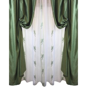 Set doua draperii si perdea Emerald Leafes by Liz Line-SDP29