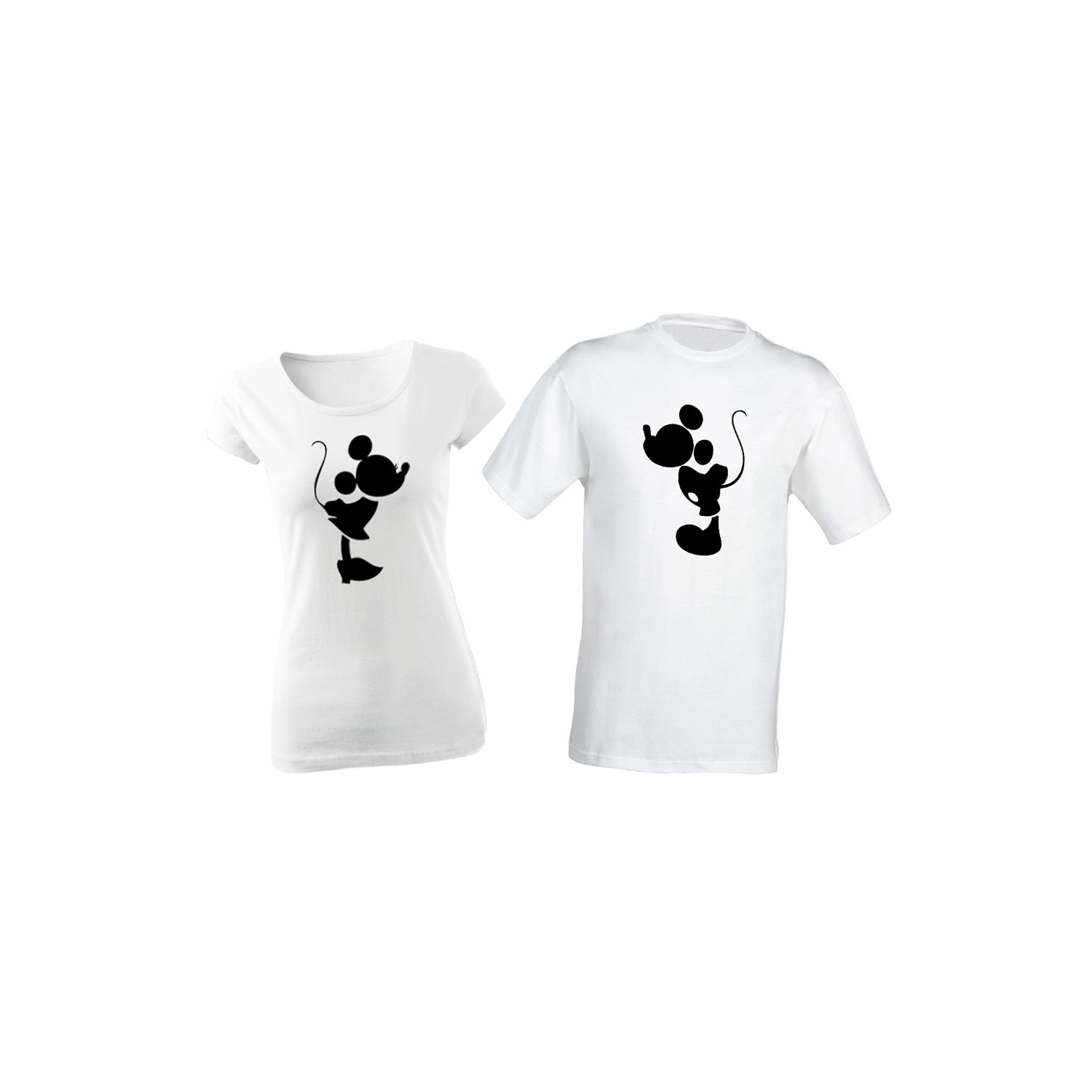 Set de 2 tricouri pentru cuplu Black Mickey, marimea XL