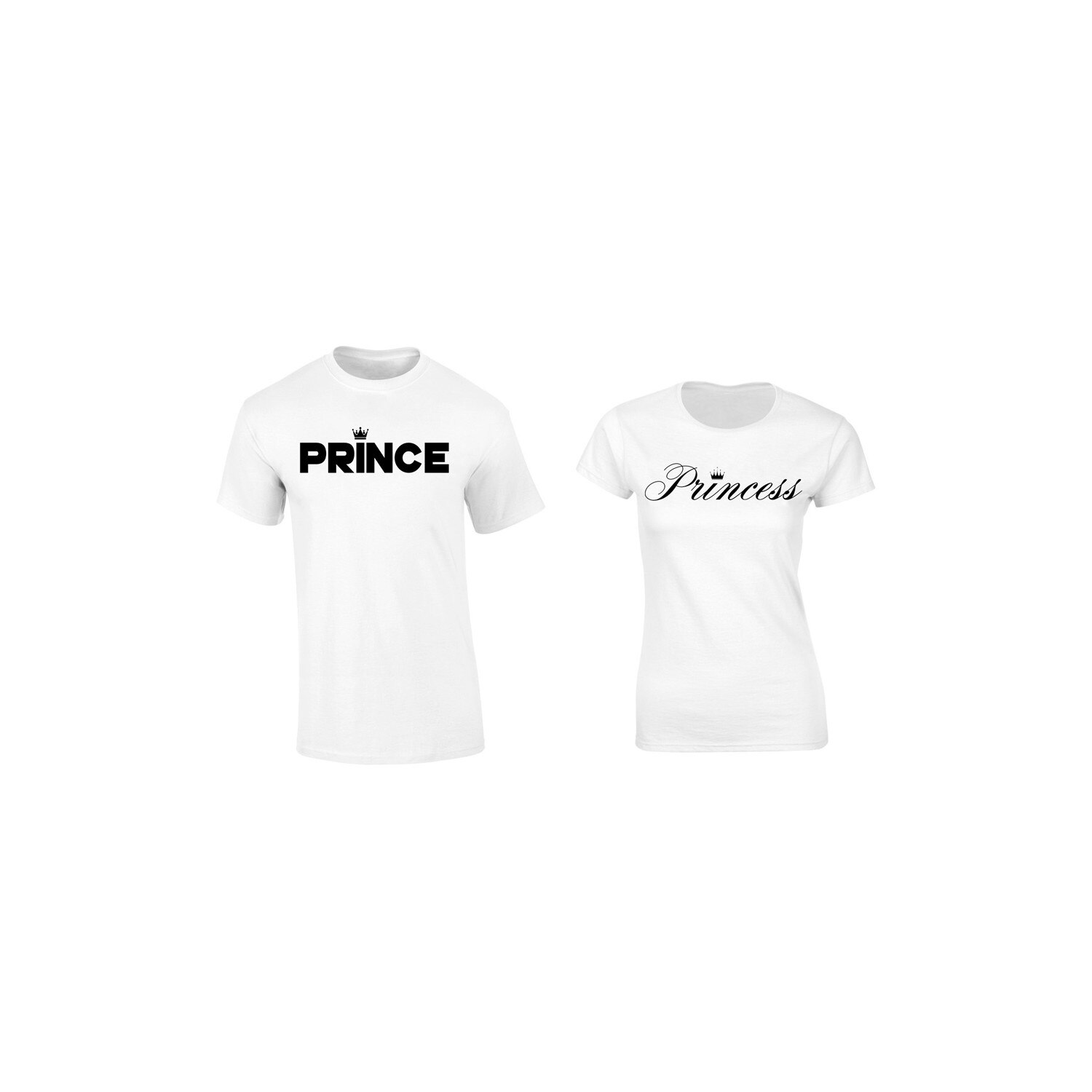 Set de 2 tricouri pentru cuplu Prince/Princess, marimea L