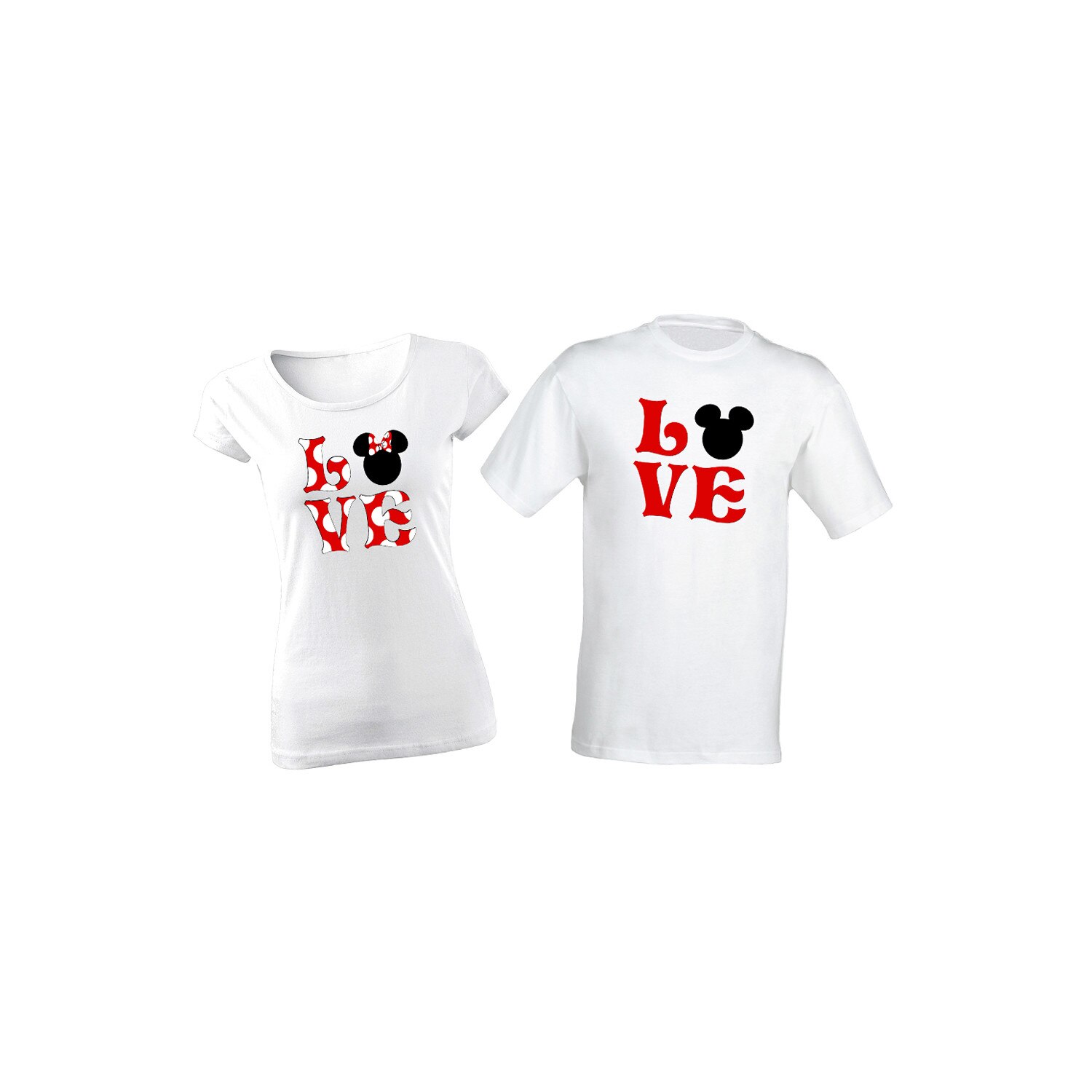 Set de 2 tricouri pentru cuplu L O V E , marimea XL