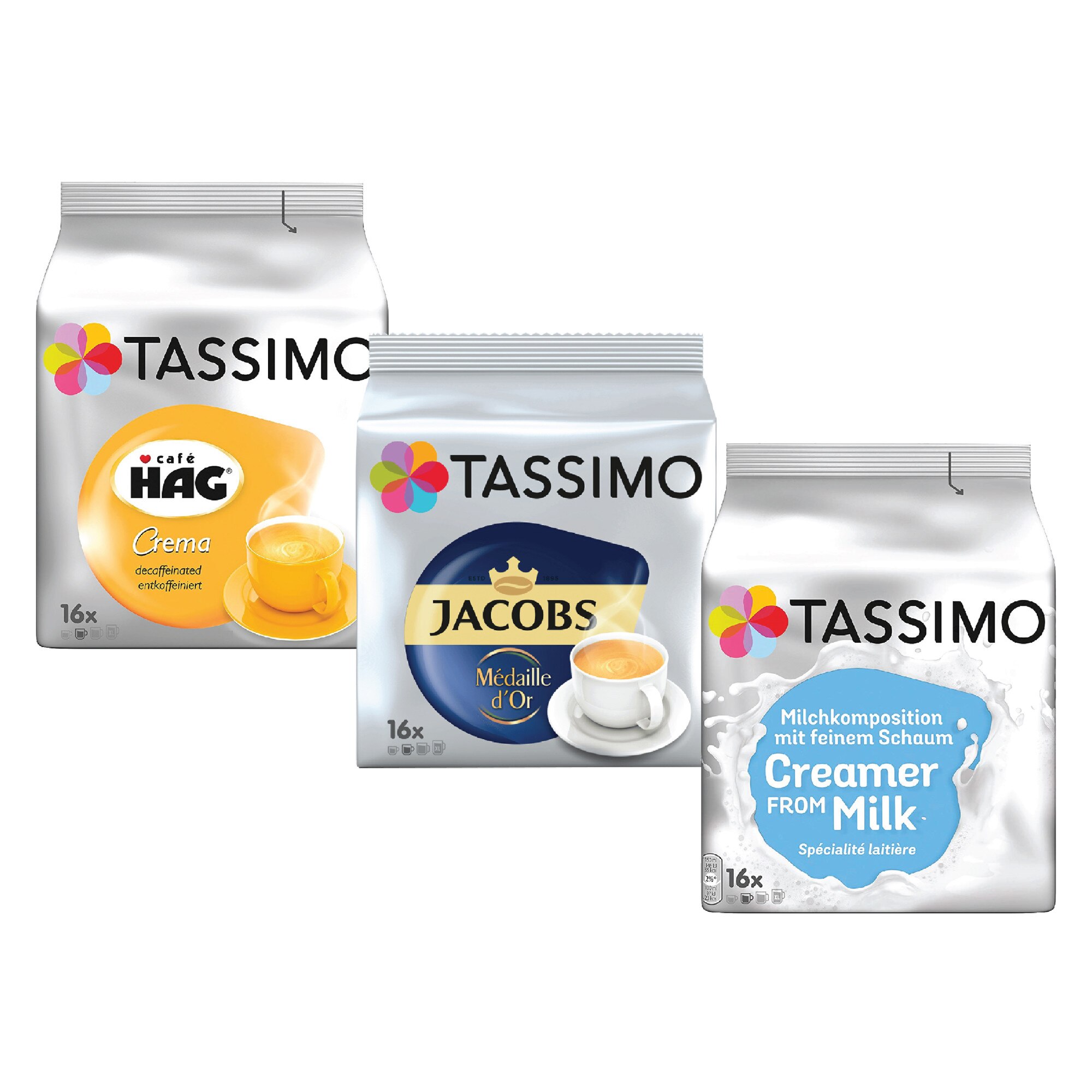 Set 3 x Capsule Jacobs Tassimo Hag, Medaille D'or, Milk 48 bauturi
