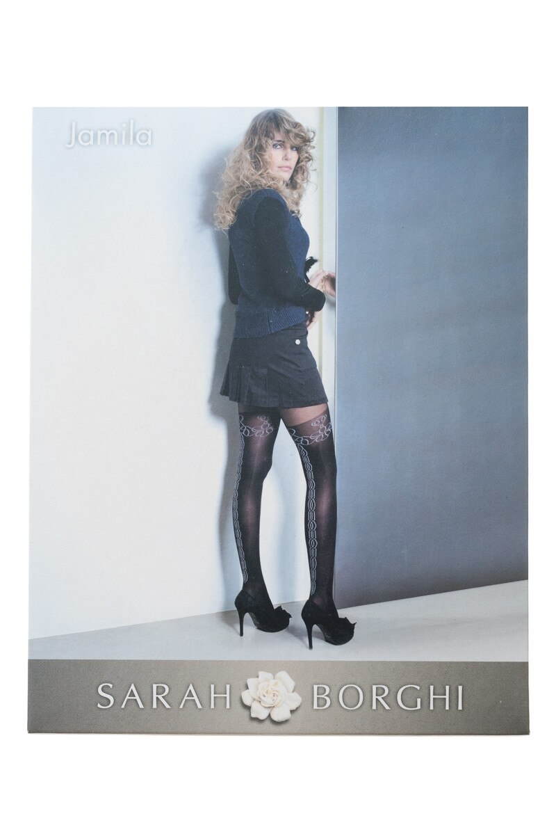 Dres din microfibra cu model pe spate si transparent pe pulpa, Sarah Borghi, Jamila, Negru