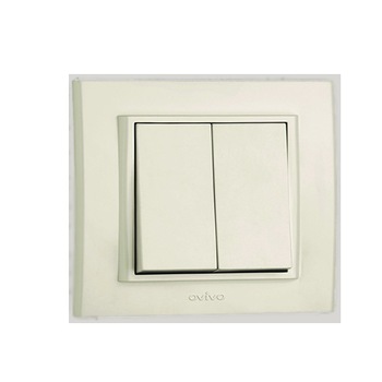Intrerupator dublu OVIVO Mina alba si rama Intrerupator dublu OVIVO Mina alba si rama