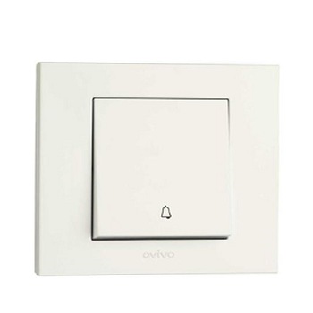 Intrerupator simplu sonerie OVIVO Grano alb si rama Intrerupator simplu sonerie OVIVO Grano alb si rama