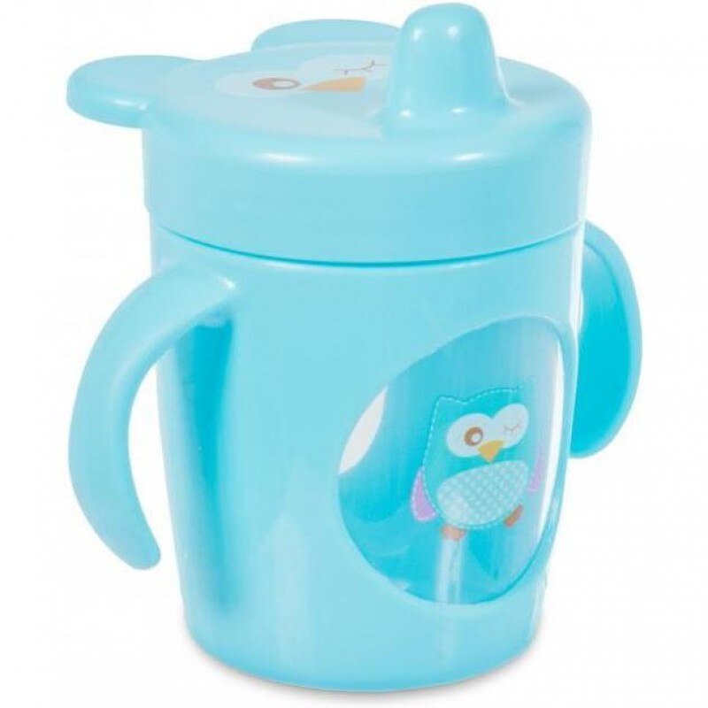 Cana cu cioc Second Sips Bufnita Lulabi, 260 ml, Bleu