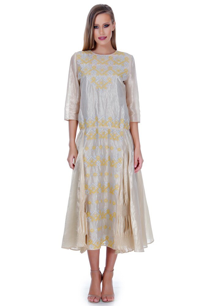 Rochie tafta crem Liza Panait RM-21E