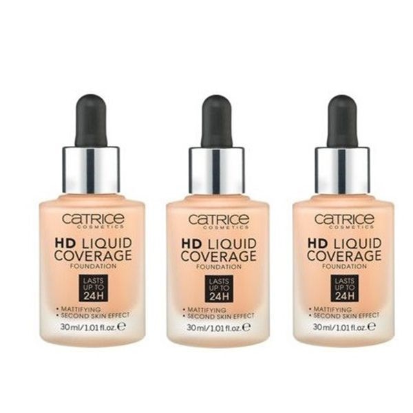Pachet Catrice 3XHD Liquid Coverage Fondation 030 Sand Beige 30 ml