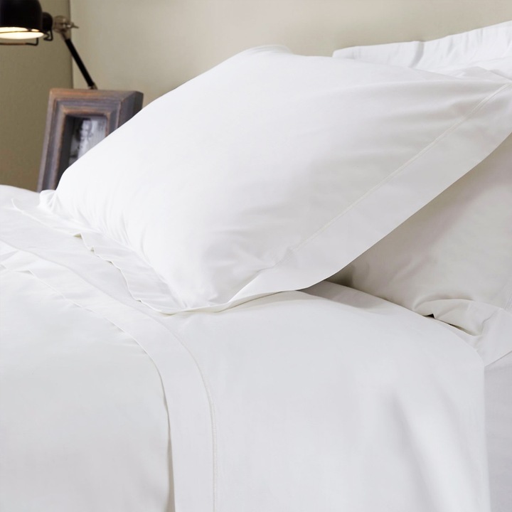 Спален комплект Hotel Line Kotonia Home, 100% памук, Чаршаф150x220 см, Плик 150x215 cm, Калъфка 50x70 см, Бял