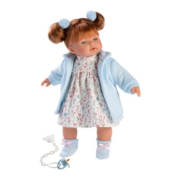 Papusa Lea rochita alba cu floricele 33108 33 cm Llorens Papusa Lea rochita alba cu floricele 33108 33 cm Llorens