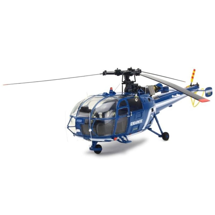 Macheta aeromodele de construit Heller SA 316B Alouette III Gendarmerie cu vopseluri pensula si adeziv 1:72 HELL 56286