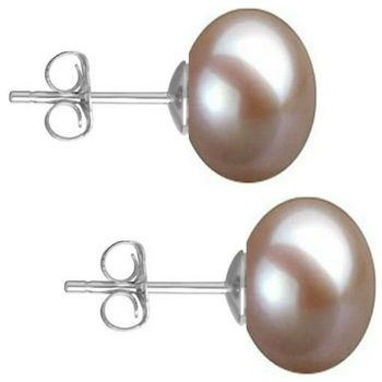 Cercei de Aur Alb cu Perle Naturale Lavanda de 10 mm Cercei de Aur Alb cu Perle Naturale Lavanda de 10 mm