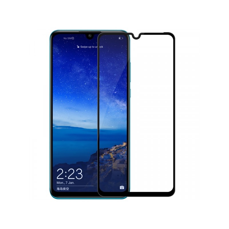 Folie Full Glue 6d Huawei P30 Lite Neagra Cu Adeziv Pe Toata Suprafata Foliei Negru