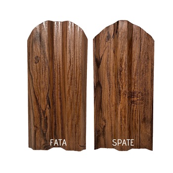 Set 25 buc sipca metalica pentru gard Top Profil Sistem, 1200x115 mm/buc, Nuc striat dublu - imitatie lemn Set 25 buc sipca metalica pentru gard Top Profil Sistem, 1200x115 mm/buc, Nuc striat dublu - imitatie lemn