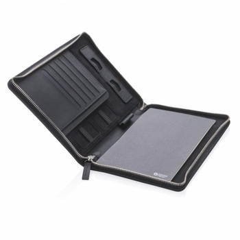 Mapa A5 cu fermoar, suport pentru telefon, Swiss Peak by AleXer, HE, pu, hartie, negru, breloc inclus din piele ecologica Mapa A5 cu fermoar, suport pentru telefon, Swiss Peak by AleXer, HE, pu, hartie, negru, breloc inclus din piele ecologica