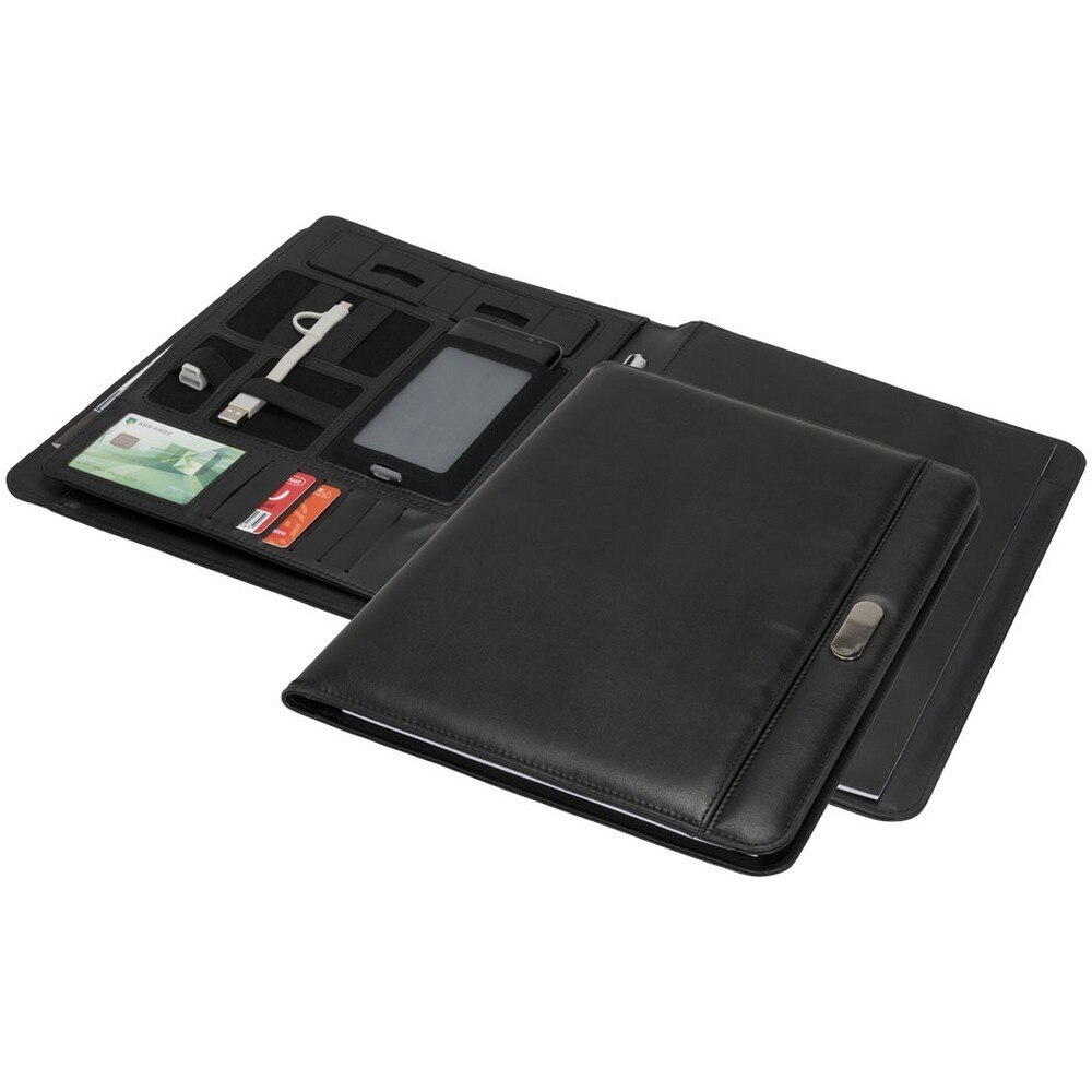 Mapa A4 portofolio, Luxe by AleXer, CO01, piele ecologica, negru, breloc inclus din piele ecologica si metal